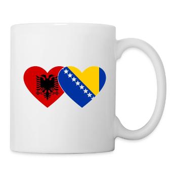 Albanie Bosnie Drapeau Coeur Utilisé - Mug blanc - blanc - Droite