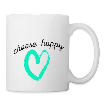 choose happy, nimm es gelassen - Tasse - Weiß - Rechts