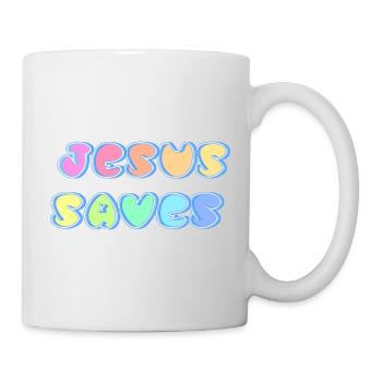 Jesus saves - Tasse - Weiß - Rechts