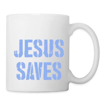 Jesus saves - Tasse - Weiß - Rechts