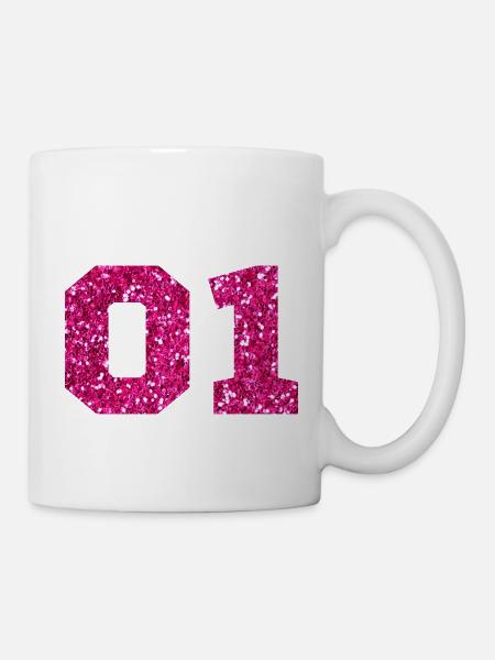 Nummer 1 Pink Glitter - 1. Jahrestag - Tasse - Weiß