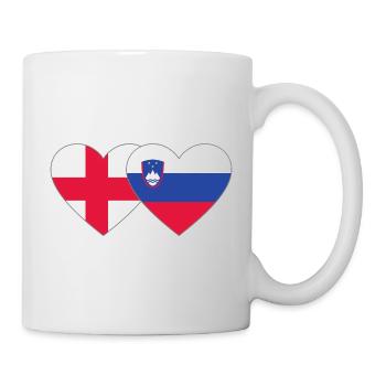 England Slovenia Flag Heart - Mug - white - Right