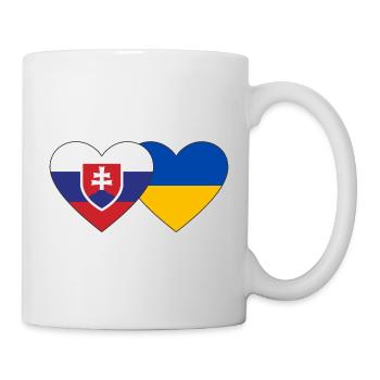 Slovakia Ukraine Flag Heart - Mug - white - Right