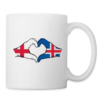 Angleterre Islande Drapeau Mains Coeur Forme Coeur - Mug blanc - blanc - Droite