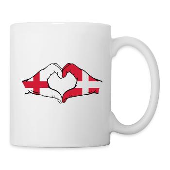 England Denmark Flag Hands Heart Shape - Mug - white - Right