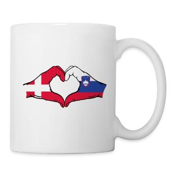 Denmark Slovenia Flag Hands Heart Shape - Mug - white - Right