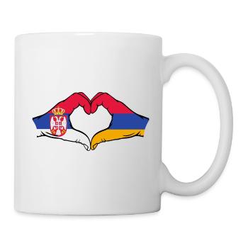 Serbien Armenien Flagge Hände Herzform - Tasse - Weiß - Rechts