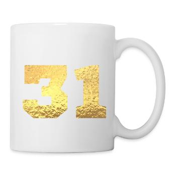 Numéro 31 paillettes doré - 31e anniversaire - Mug blanc - blanc - Droite