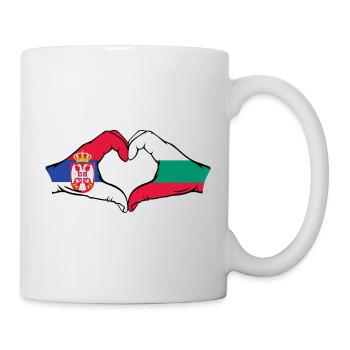 Serbien Bulgarien Flagge Hände Herzform - Tasse - Weiß - Rechts