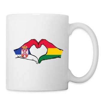 Serbia Bolivia Flag Hands Heart Shape - Mug - white - Right
