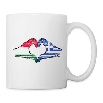 Ungarn Griechenland Flagge Hände Herzform used - Tasse - Weiß - Rechts