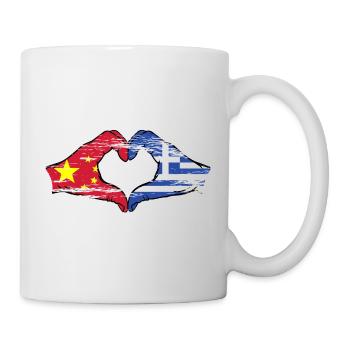 China Griechenland Flagge Hände Herzform used - Tasse - Weiß - Rechts