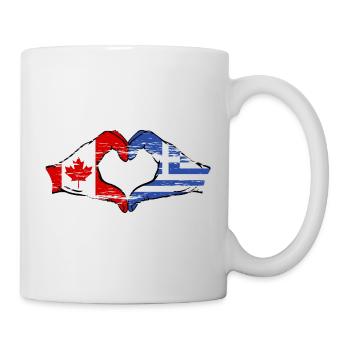 Kanada Griechenland Flagge Hände Herzform used - Tasse - Weiß - Rechts