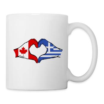 Canada Greece Flag Hands Heart Shape - Mug - white - Right