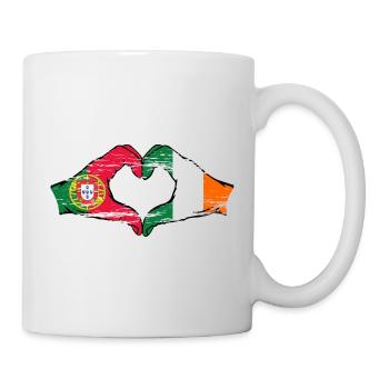 Portugal Irlande Drapeau Mains Coeur Forme Utilisé - Mug blanc - blanc - Droite