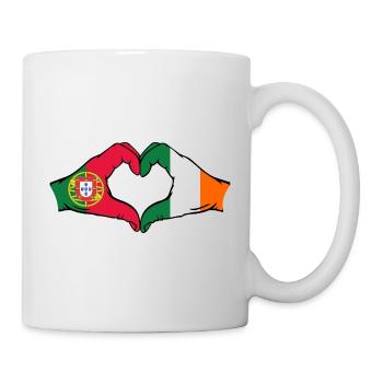 Portugal Irland Flagge Hände Herzform - Tasse - Weiß - Rechts