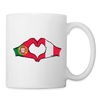 Portugal Pérou Drapeau Mains Coeur - Mug blanc - blanc - Droite