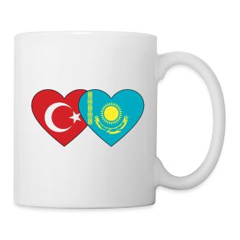 Turquie Kazakhstan Drapeau Coeur - Mug blanc - blanc - Droite