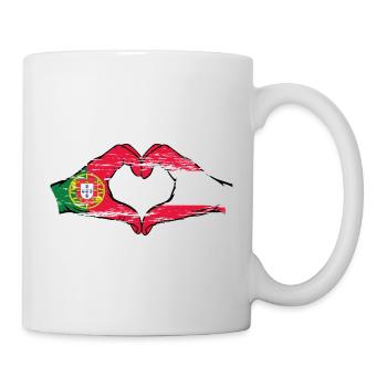 Portugal Autriche Drapeau Mains Coeur Forme Utilisé - Mug blanc - blanc - Droite