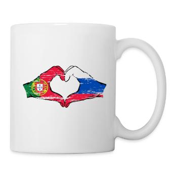 Portugal Russie Drapeau Mains Coeur Forme Utilisé - Mug blanc - blanc - Droite
