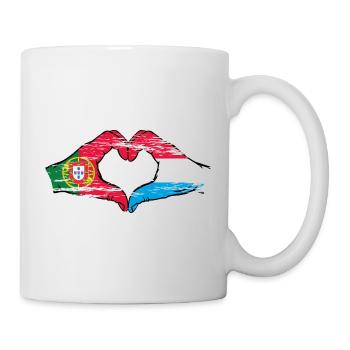 Portugal Aiguilles du drapeau luxembourgeois en forme de cœur utilisées - Mug blanc - blanc - Droite