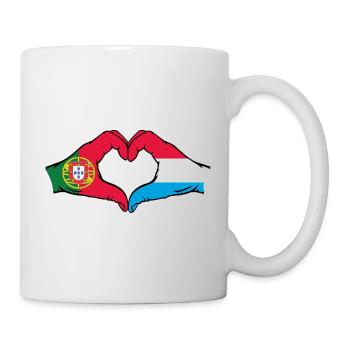 Portugal Luxembourg Drapeau Mains Coeur - Mug blanc - blanc - Droite