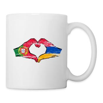 Portugal Armenien Flagge Hände Herzform used - Tasse - Weiß - Rechts