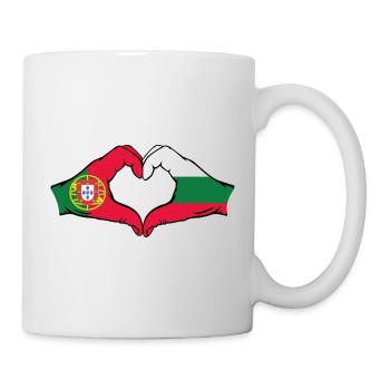 Portugal Bulgarien Flagge Hände Herzform - Tasse - Weiß - Rechts
