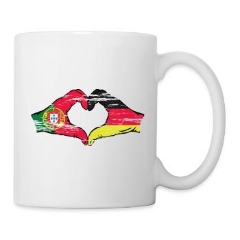 Portugal Allemagne Drapeau Mains Coeur Forme Utilisé - Mug blanc - blanc - Droite