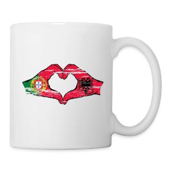 Portugal Albanie Drapeau Mains Coeur Forme Utilisé - Mug blanc - blanc - Droite