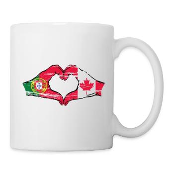 Portugal Canada Flag Hands Heart Shape Used - Mug - white - Right