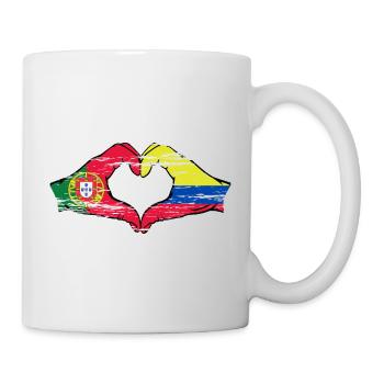 Portugal Colombie Drapeau Mains Coeur Forme Utilisé - Mug blanc - blanc - Droite
