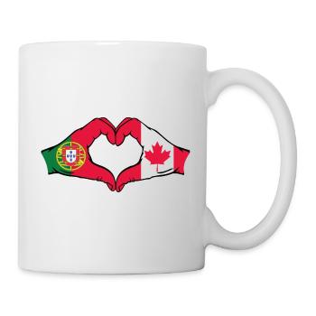 Portugal Canada Drapeau Mains Coeur - Mug blanc - blanc - Droite