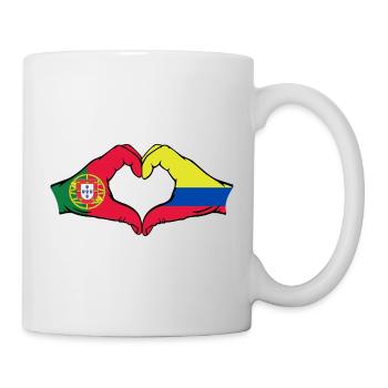Portugal Colombie Drapeau Mains Coeur Forme Coeur - Mug blanc - blanc - Droite