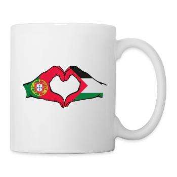 Portugal Palestine Drapeau Mains Coeur Forme - Mug blanc - blanc - Droite