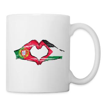 Portugal Palestine Drapeau Mains Coeur Forme Utilisé - Mug blanc - blanc - Droite