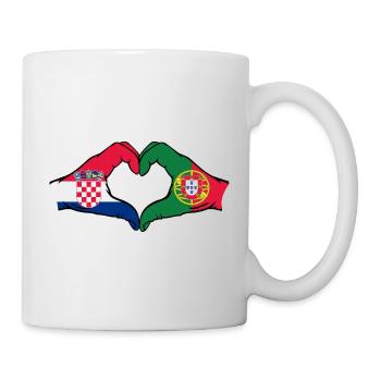 Croatie Portugal Drapeau Mains Coeur Forme Coeur - Mug blanc - blanc - Droite