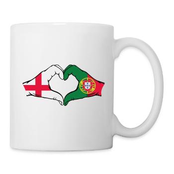 Angleterre Portugal Drapeau Mains Coeur Forme - Mug blanc - blanc - Droite