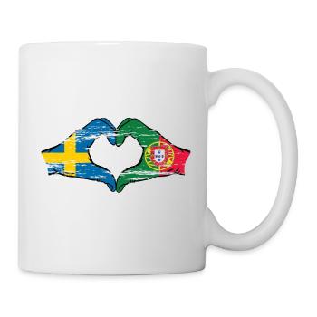 Suède Portugal drapeau mains forme coeur utilisé - Mug blanc - blanc - Droite