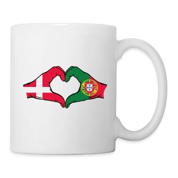 Dänemark Portugal Flagge Hände Herzform - Tasse - Weiß - Rechts