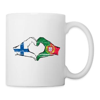 Finlande Portugal Drapeau Mains Coeur Forme Utilisé - Mug blanc - blanc - Droite