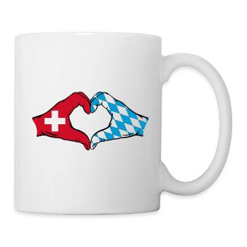 Switzerland Bavaria Flag Hands Heart Shape - Mug - white - Right