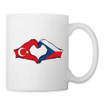 Türkei Tschechien Flagge Herzform - Tasse - Weiß - Rechts