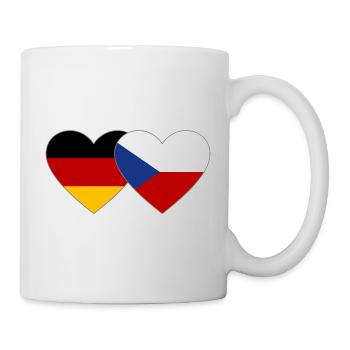 Deutschland Tschechien Flagge Herz Flagge - Tasse - Weiß - Rechts