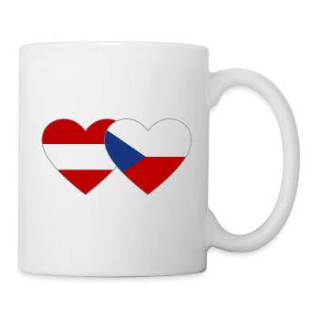 Österreich Tschechien Flagge Herz Flagge - Tasse - Weiß - Rechts