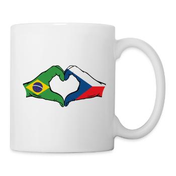 Brasilien Tschechien Flagge Herzform - Tasse - Weiß - Rechts