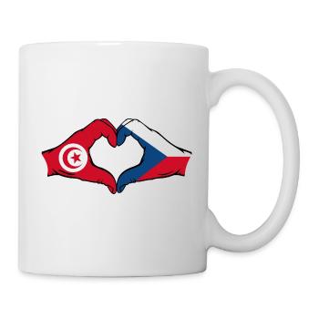 Tunesien Tschechien Flagge Herzform - Tasse - Weiß - Rechts