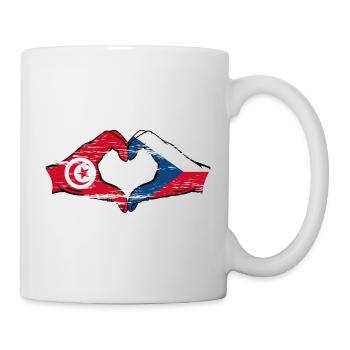 Tunisie Drapeau tchèque forme de coeur utilisé - Mug blanc - blanc - Droite