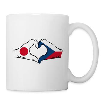 Japan Tschechien Flagge Herzform - Tasse - Weiß - Rechts