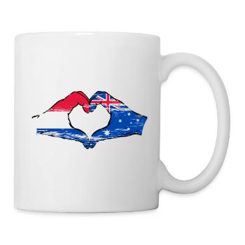 Hollande Australie drapeau forme de coeur utilisé - Mug blanc - blanc - Droite